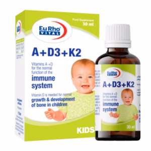 قطره ویتامین A+ D3+ K2 یوروویتال 30 میل