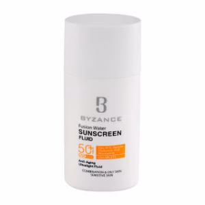 فلوئید ضدآفتاب بی‌رنگ بیزانس فیوژن واتر SPF50 مخصوص پوست مختلط و چرب ۵۰ میلی‌لیتر