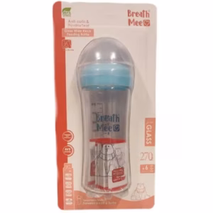 شیشه شیر پیرکس دهانه عریض BREATH MEE مدل BT10 با ظرفیت ۲۷۰ میلیلیتر