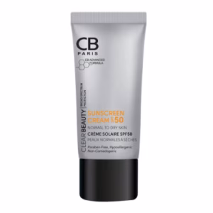کرم ضدآفتاب پوست نرمال تا خشک بی رنگ SPF50 سی بی - 40 میل