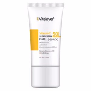 فلوئید ضد آفتاب رنگی ویتامین C ویتالیر SPF50 مناسب انواع پوست _ 50 میل
