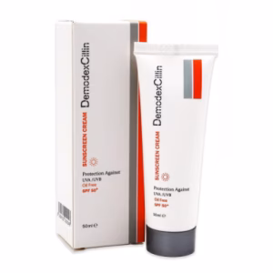 کرم ضد آفتاب فاقد چربی بی رنگ SPF50 دمودکسیلین  - 50 میل