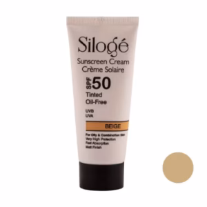 کرم ضد آفتاب رنگی بژ سیلوژه SPF ۵۰ فاقد چربی مناسب انواع پوست _ ۴۰ میل