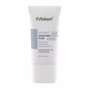 فلوئید ضد آفتاب رنگی وایت ویت ویتالیر SPF50 بژ طبیعی مناسب انواع پوست _ ۵۰ میل