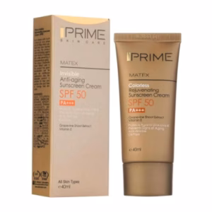 کرم ضد آفتاب بی رنگ جوان کننده SPF50 پرایم - 40 میل