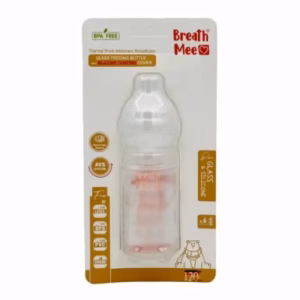 شیشه شیر شیشهای پیرکس نوزاد BREATH MEE ظرفیت ۱۲۰ میلیلیتر مدل BT11