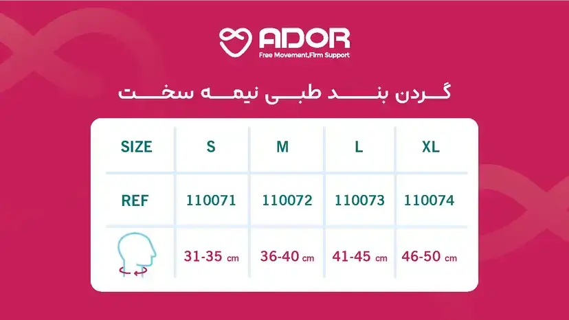 گردن بند طبی نیمه سخت آدور2.webp