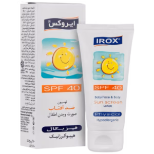 لوسیون ضد آفتاب فیزیکال کودکان SPF40 ایروکس - 60 میل